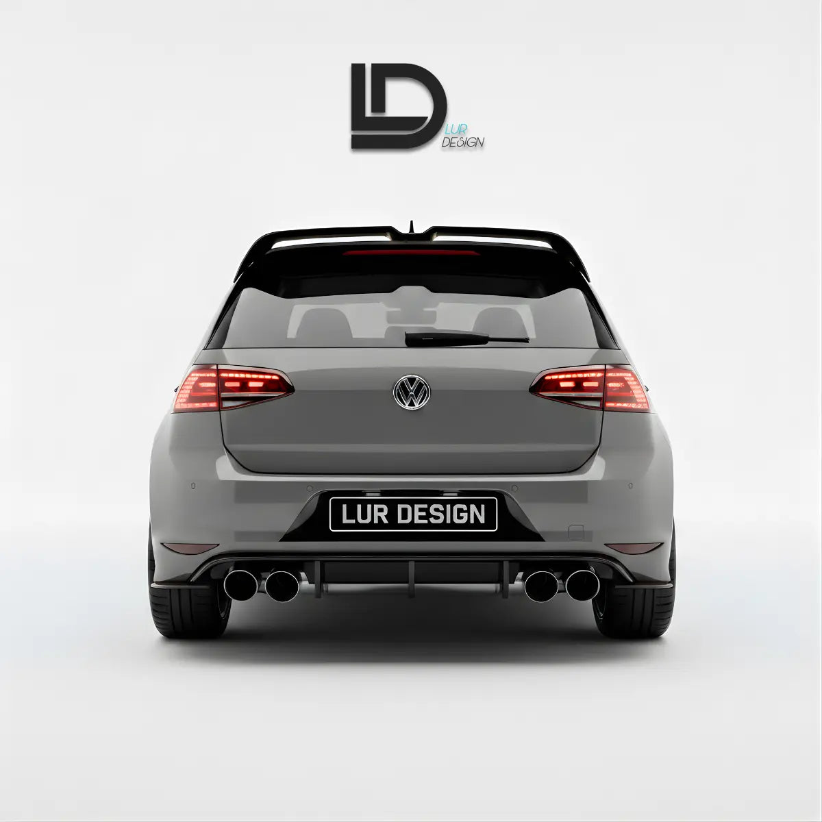 V1 Rear Spoiler for Volkswagen R/GTI/GTD/GTE R-Line MK7/7.5 - Lur Design
Black roof rack on a white vehicle with a gray background