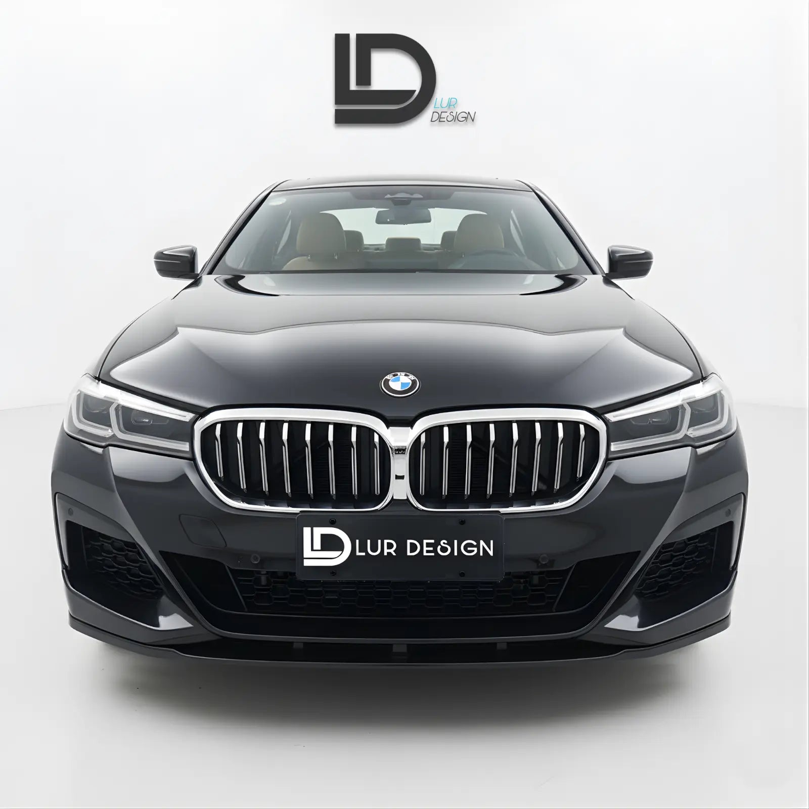 front splitter for bmw 5 series g30 front lip
Gray BMW car with Lur Design logo on a white background