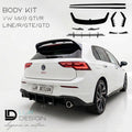 Body Kit V.1 For Volkswagen Golf GTI MK8, V1 Rear Spoiler, Rear Splitter, Rear window side spoiler, Side Skirts and canards | Lur Design