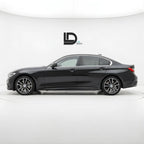 Side view of a  BMW 3 Series G20 Side Skirts for M-Sport on a white background with 'LD' logo.