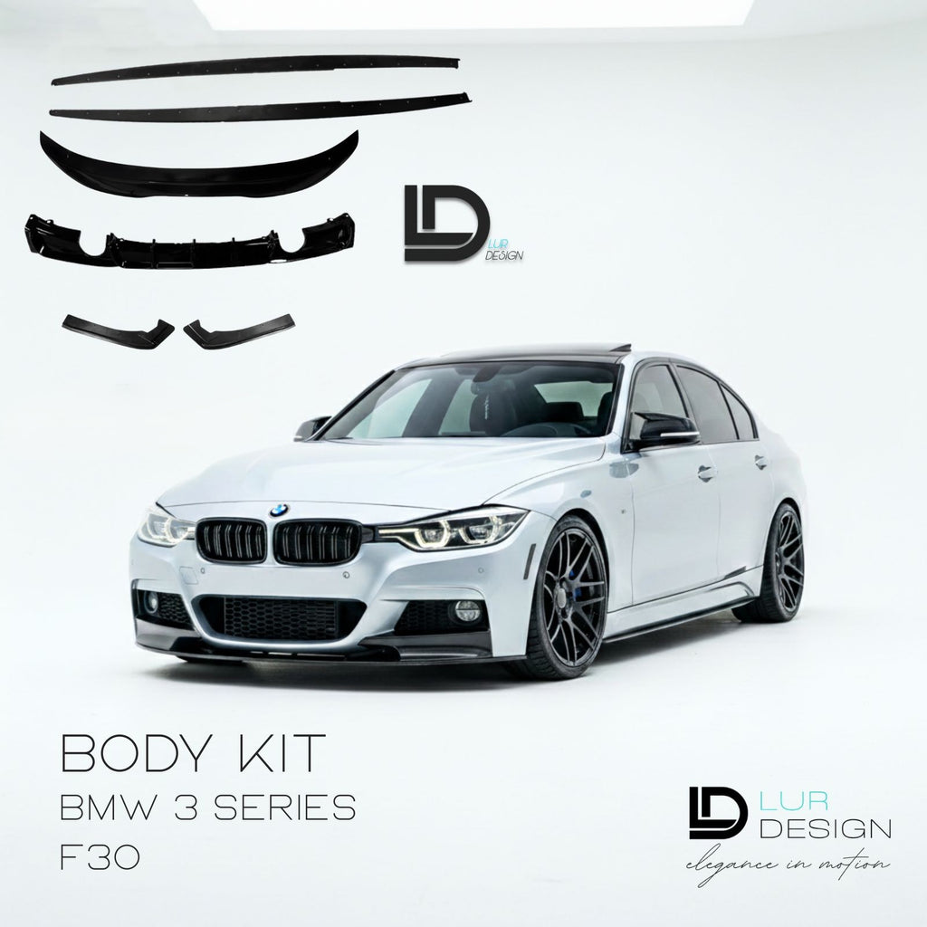 BMW 3 Series F30 Body Kit V.2, Rear Duckbill Spoiler lip, Rear diffuser, Side Skirts, Rear Side Splitters| Lur Design