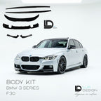 BMW 3 Series F30 Body Kit V.2, Rear Duckbill Spoiler lip, Rear diffuser, Side Skirts, Rear Side Splitters| Lur Design