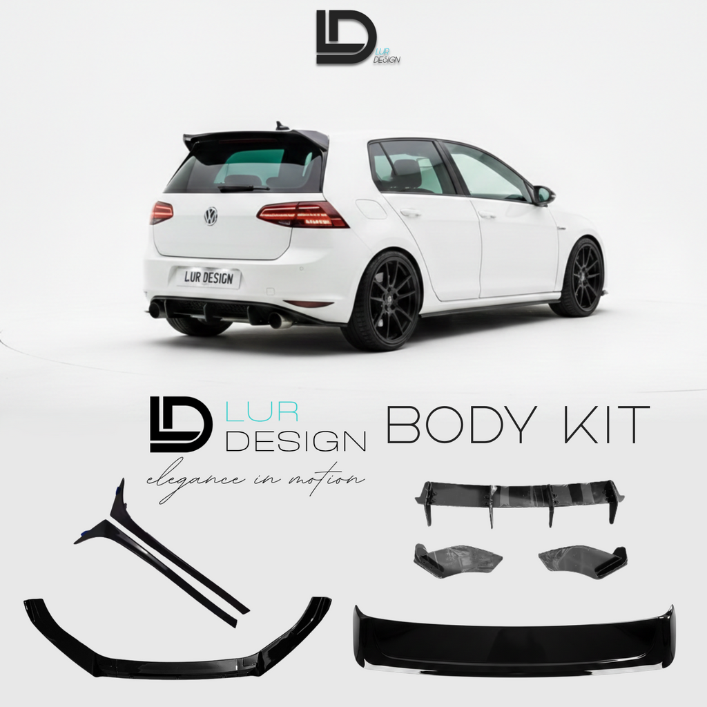 Body Kit V.2 For Volkswagen Golf GTI MK7/7.5 Front Splitter/Lip, V2 Rear Spoiler, Rear Splitter, Rear window side spoiler | Lur Design