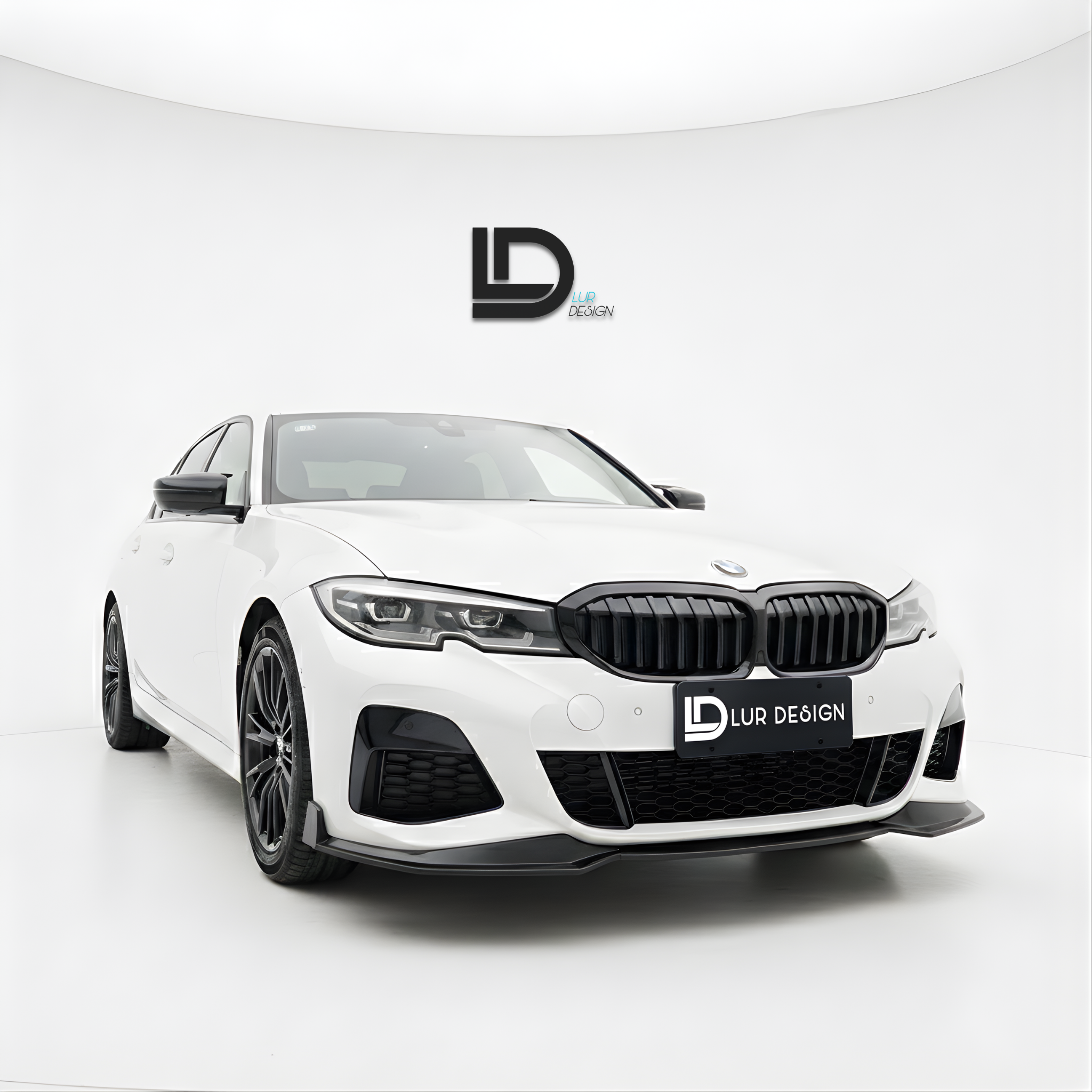 Front Lip splitter for BMW Series 3 G20
White BMW car with 'LUR DESIGN' branding on a white background