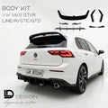 Body Kit V.1 For Volkswagen Golf GTI MK8, V1 Rear Spoiler, Rear Splitter, Rear window side spoiler and canards | Lur Design