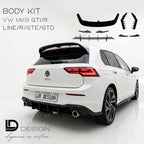 Body Kit V.1 For Volkswagen Golf GTI MK8, V1 Rear Spoiler, Rear Splitter, Rear window side spoiler and canards | Lur Design