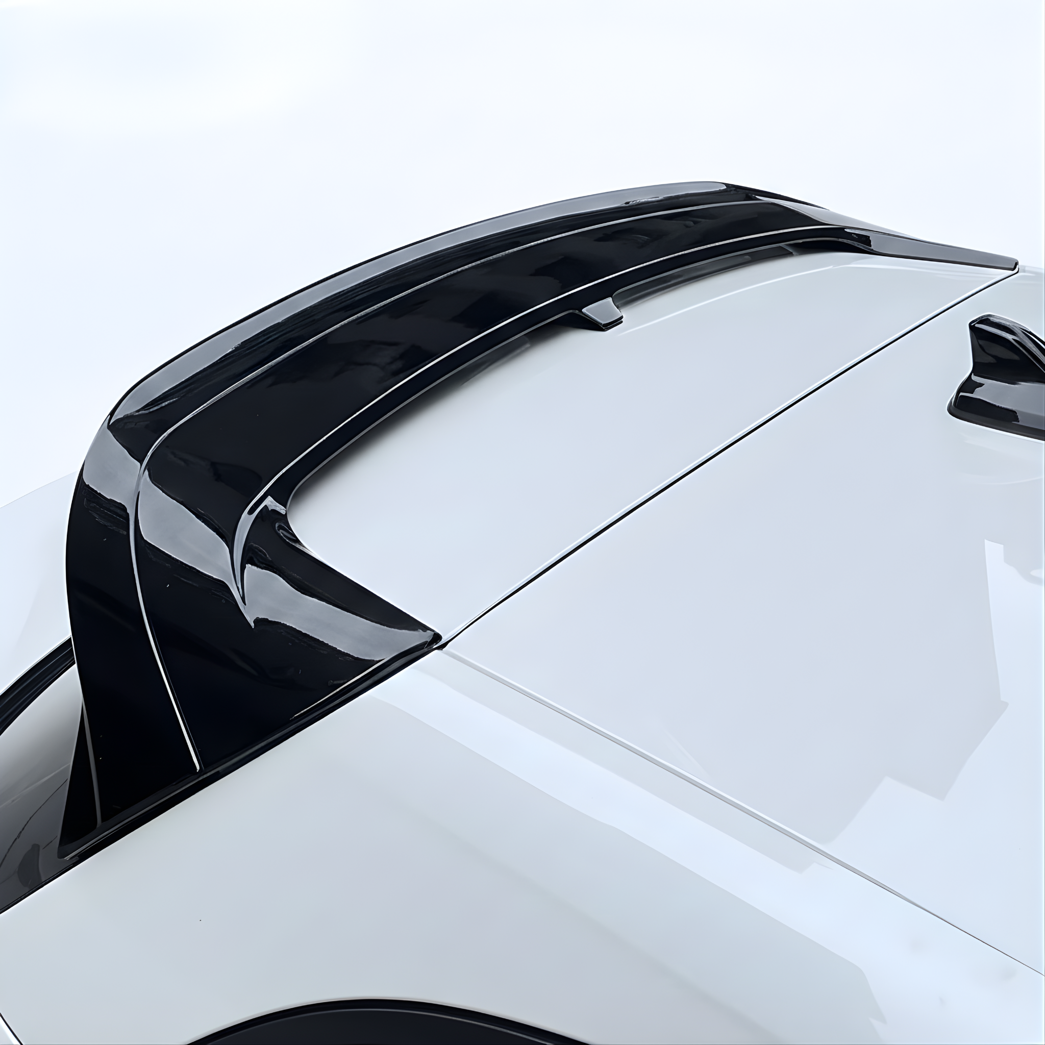 Lur V1 Rear Spoiler/wing on a white Volkswagen GTI MK8 spoiler with a white background