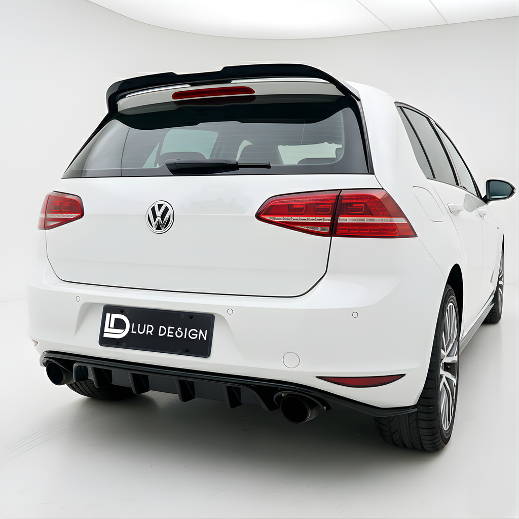 Rear Diffuser Bumper Lip rear splitter For Volkswagen Golf MK7  with Lur Design logo on a gray background