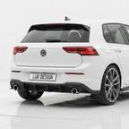Rear Diffuser Volkswagen Golf 8 GTI
White Volkswagen car with 'LUR DESIGN' on the license plate against a white background