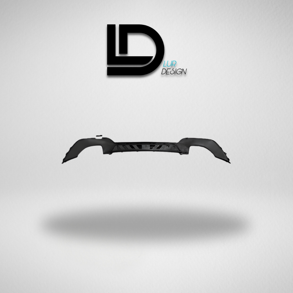Black car bumper rear Diffuser on a gray background with 'LD Lur Design' logo above.
