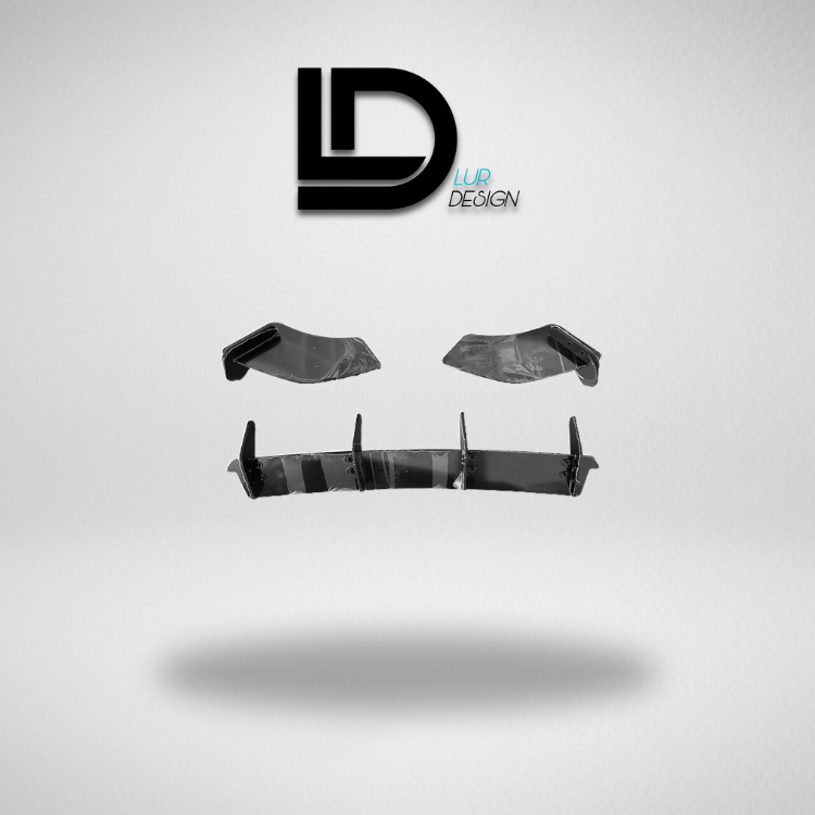 Car Rear Diffuser with 'LD Lur Design' logo on a gray background