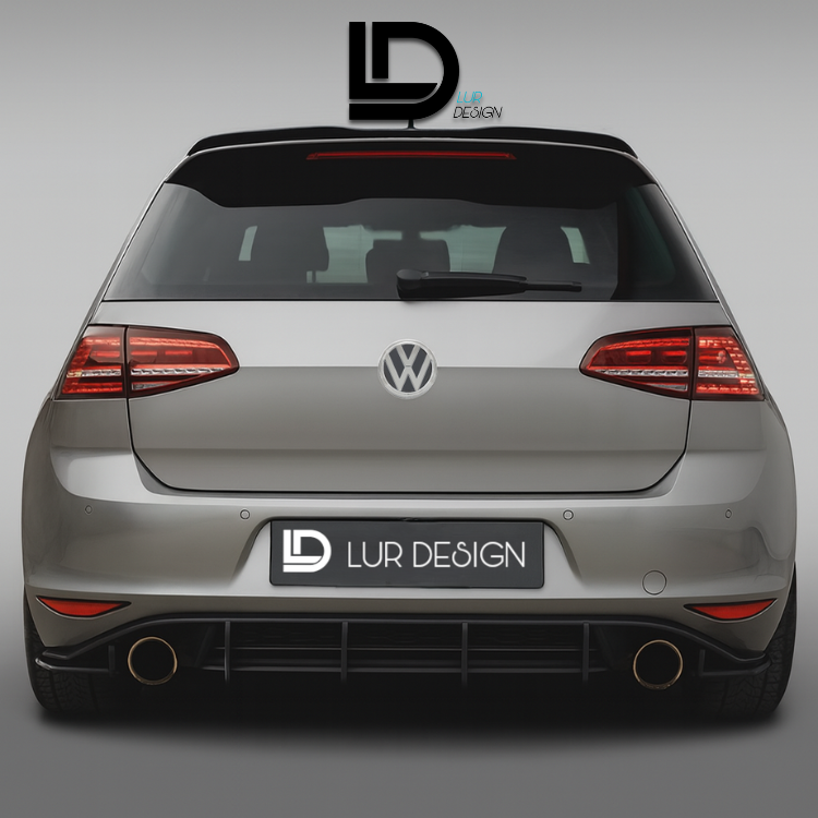 Volkswagen car with Rear Diffuser and LUR Design branding on a gray background