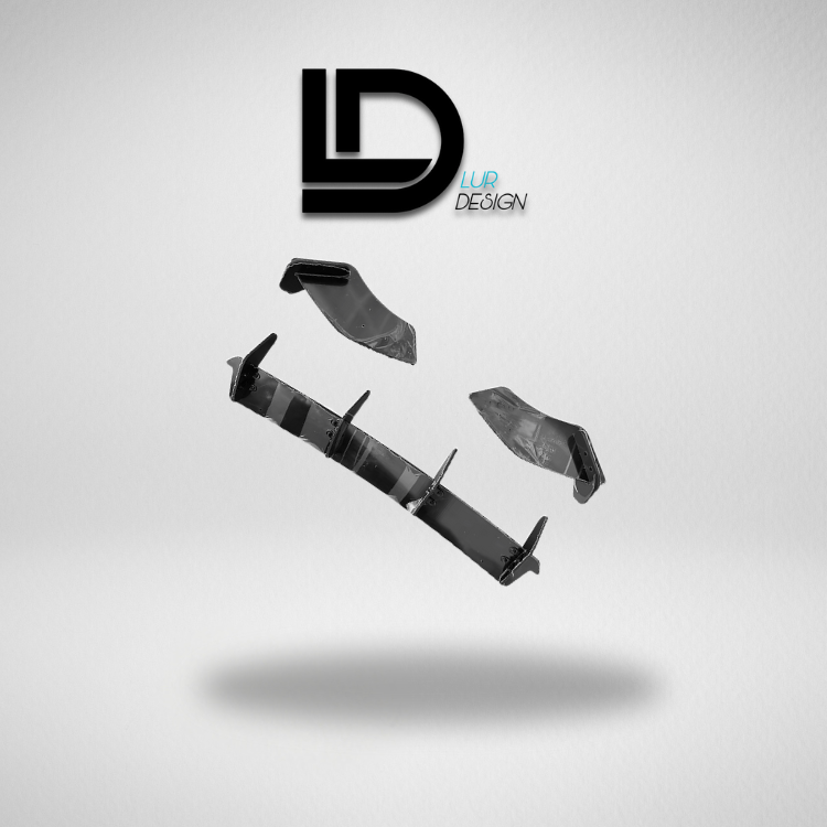 Car Rear Diffuser with 'LD Lur Design' logo on a gray background