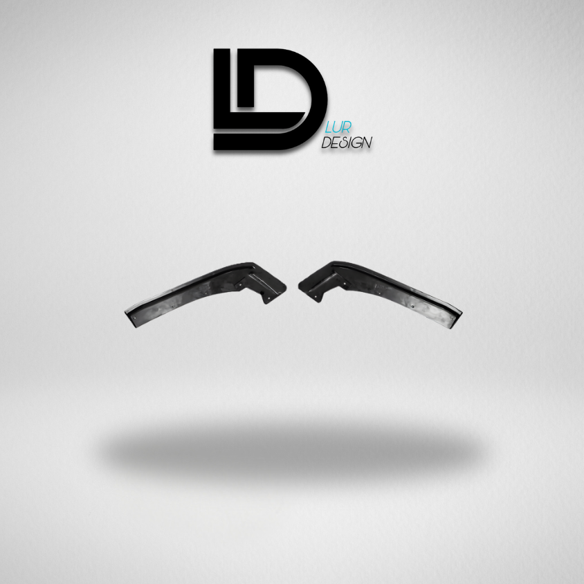 Two black car rear side splitters on a gray background with 'LD Lur Design' logo.