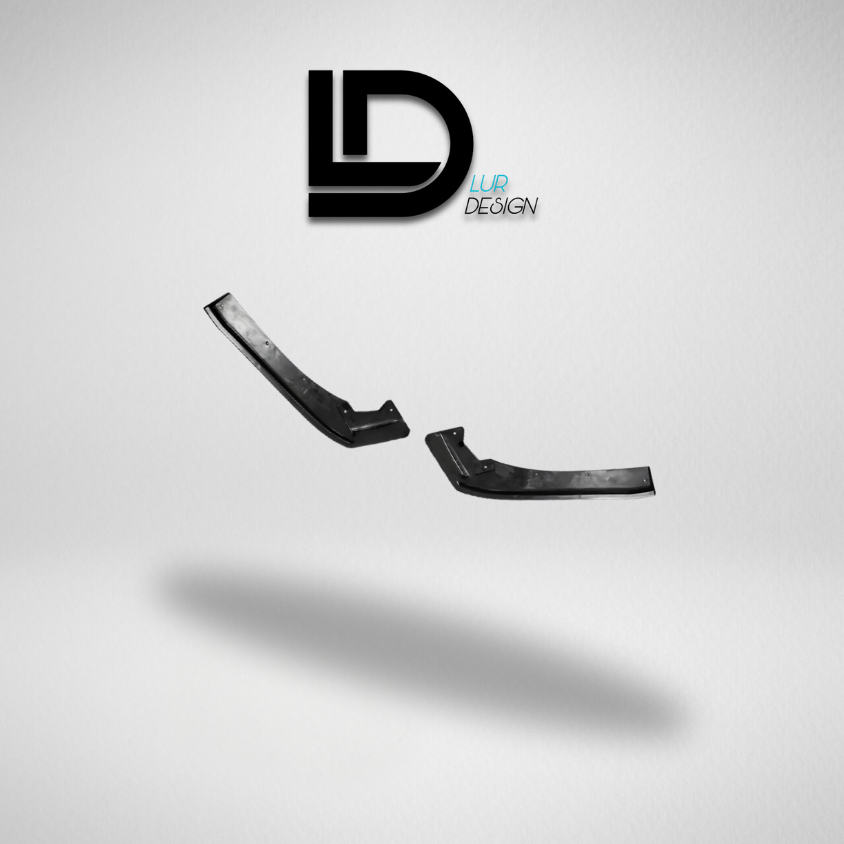 Two black car rear side splitters on a gray background with 'LD Lur Design' logo.