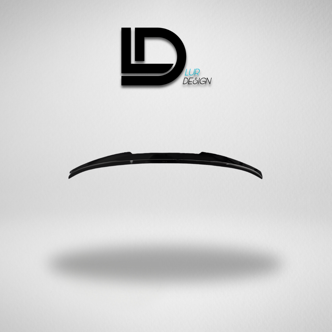 Duckbill Spoiler Lip for BMW Series 5 G30 - Lur Design
Black car spoiler on a gray background with 'Lur Design' logo.