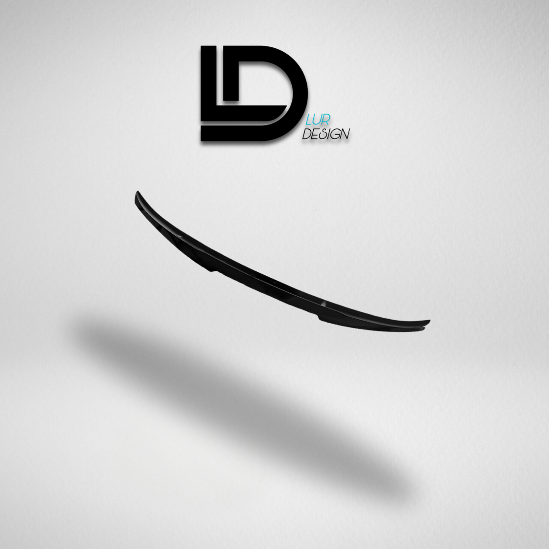 Duckbill Spoiler Lip for BMW Series 5 G30 - Lur Design
Black car spoiler on a gray background with 'Lur Design' logo.