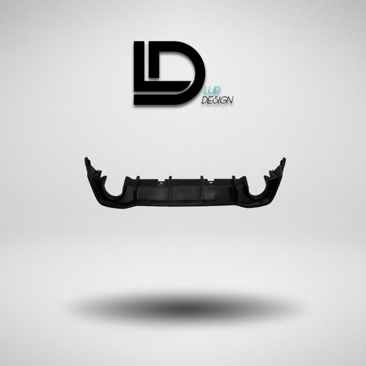 Rear Valance for Volkswagen Golf 8 - Lur Design
Black car bumper on a gray background with 'LD Lur Design' logo above.