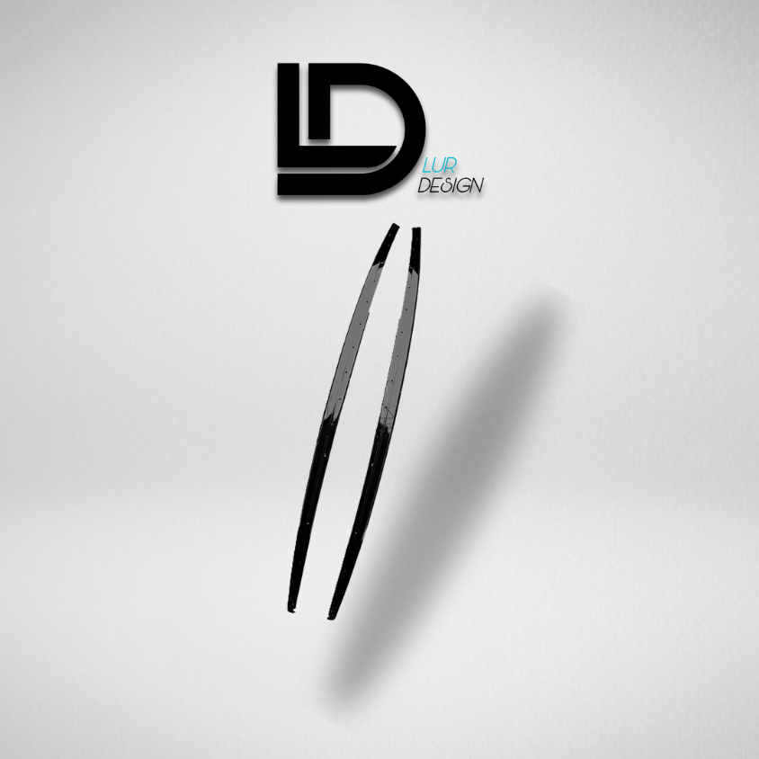 Black side skirts on a light gray background with 'LD Lur Design' logo above.