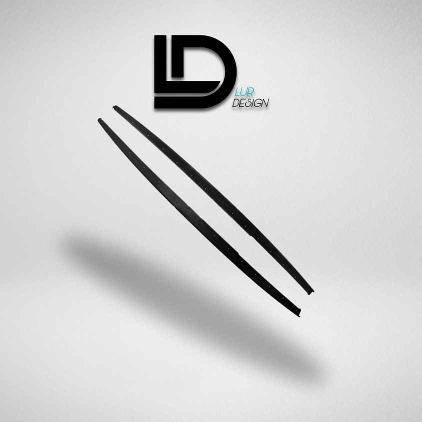 Black side skirts on a gray background with 'LD Lur Design' logo above.