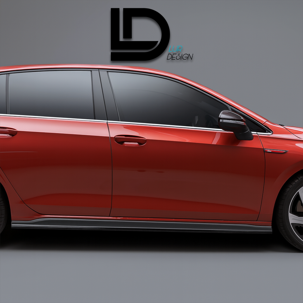 Side Skirts for Volkswagen Golf 8 GTI with lur deign logo