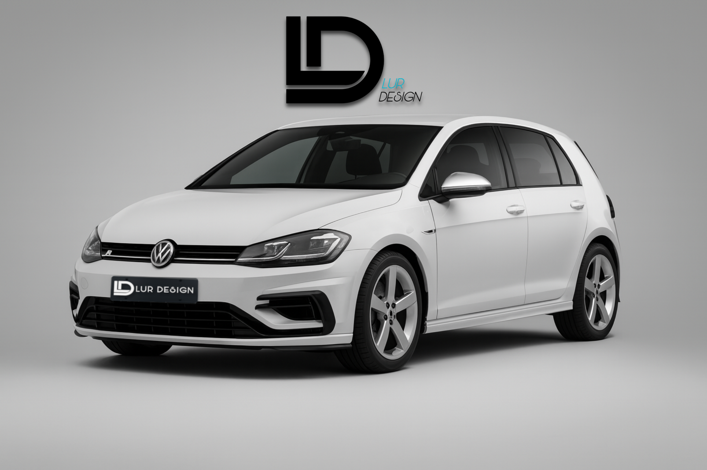 Side Skirts for Volkswagen Golf MK7/7.5 & R Line MK7/7.5
White Volkswagen car on a gray background with 'Lur Design' logo above.