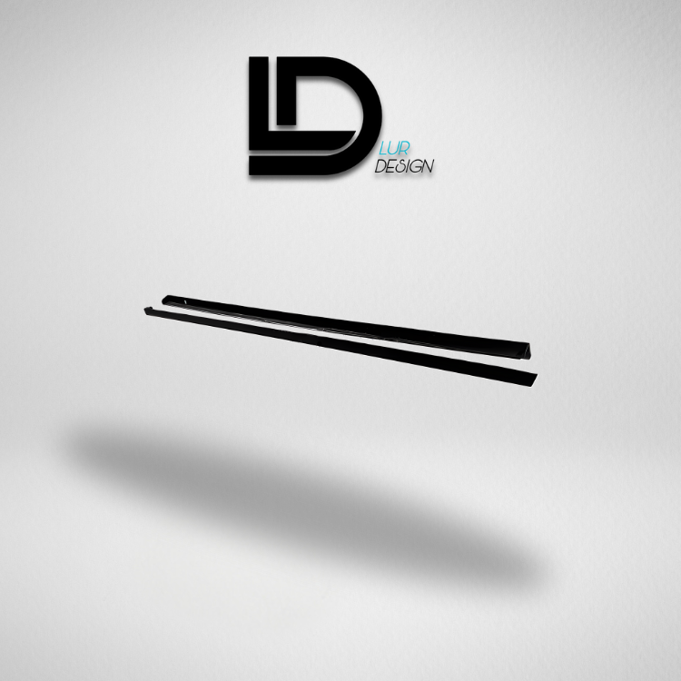 Side Skirts for Volkswagen Golf MK7/7.5 & R Line MK7/7.5
Two black side skirts objects on a light gray background with 'Lur Design' logo above.