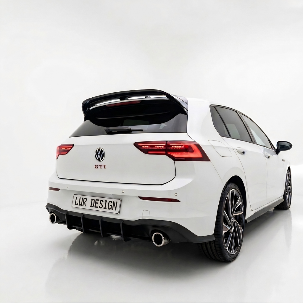 Kit carrosserie V.1 pour Volkswagen Golf GTI MK8, V1 aileron/becquet arrière, diffuseur arrière, aileron latéral de fenêtre arrière, bas de caisse et canards | Lur Design