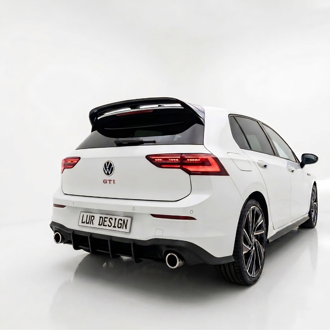 Body Kit V.1 Per Volkswagen Golf GTI MK8, Spoiler posteriore V1, Splitter posteriore, Spoiler laterale lunotto, Minigonne laterali e canard | Lur Design