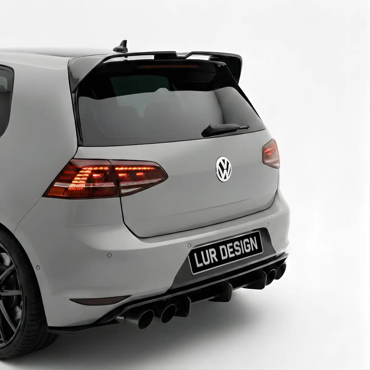 V1 Rear Spoiler for Volkswagen R/GTI/GTD/GTE R-Line MK7/7.5 - Lur Design
Black roof rack on a GREY vehicle with a gray background