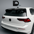 White car with a black spoiler on a gray background, featuring the 'Lur Design' logo.
V2_Rear_Spoiler_Volkswagen_R_MK8