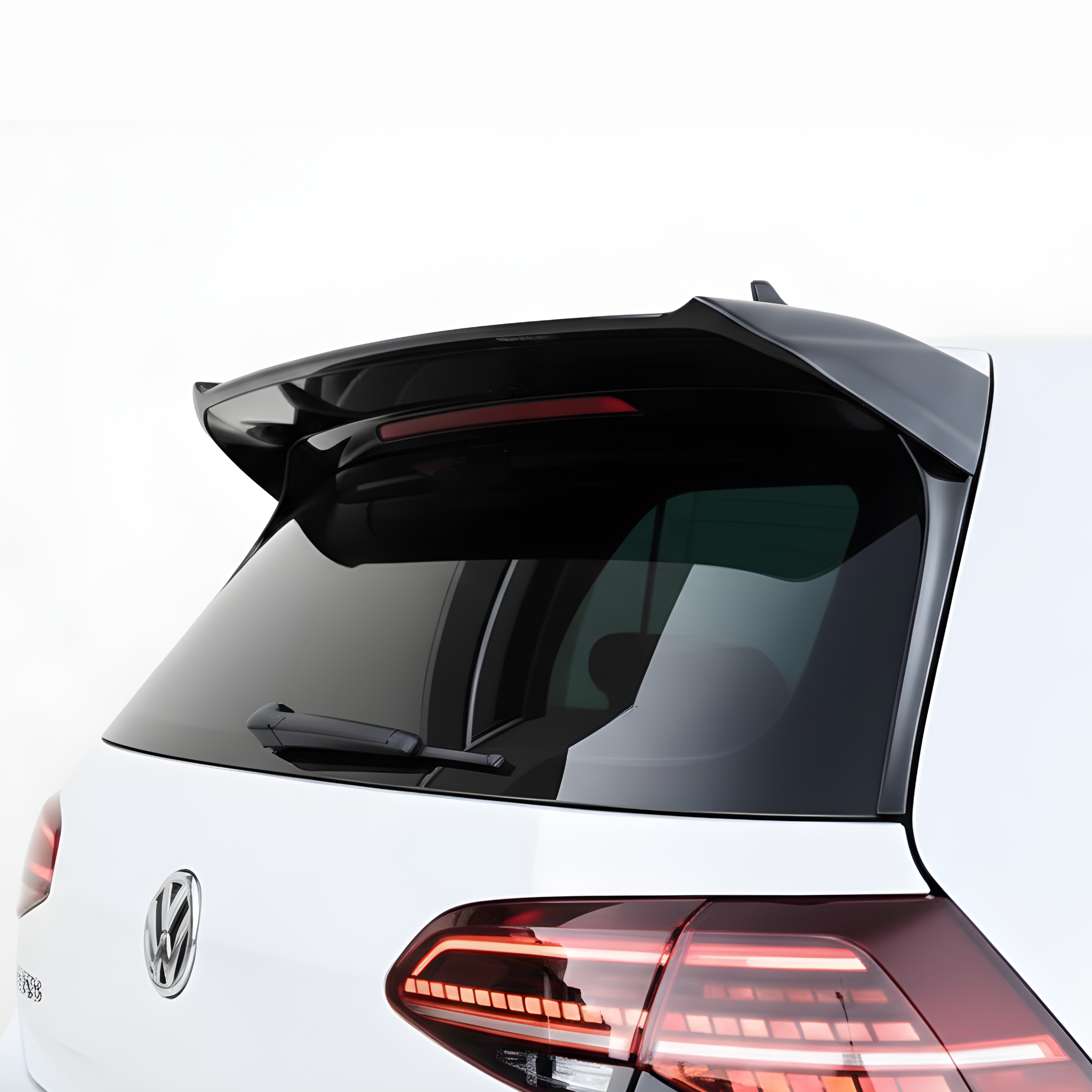 V2 Rear Spoiler for Volkwagen Golf 7/7.5 / GTI / R 
Car spoiler with Volkswagen logo and 'Lur Design' branding on a light gray background