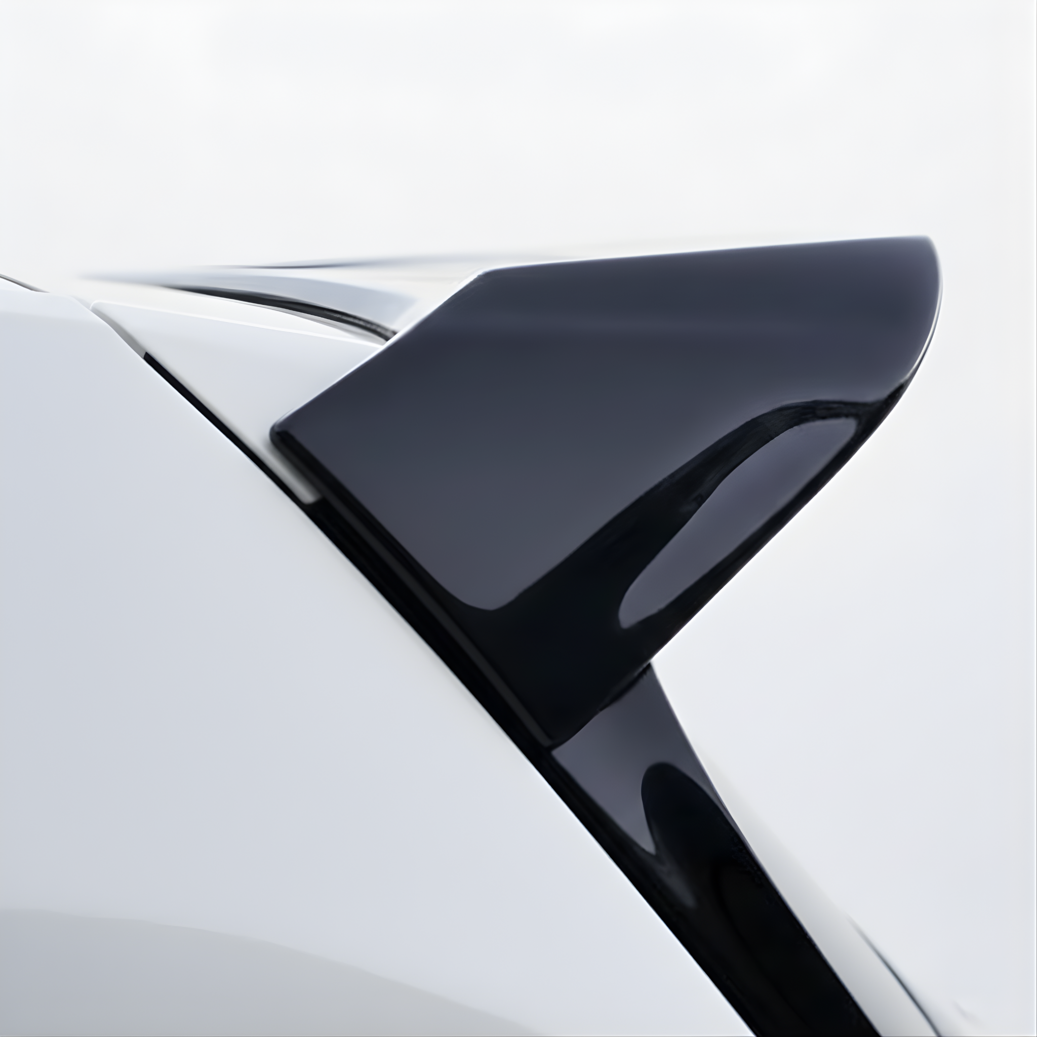 V2 Rear Spoiler for Volkwagen Golf 7/7.5 / GTI / R
Close-up of a black car's rear wing/spoiler with a logo in the background