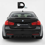 Rear Diffuser BMW 3 Series F30 2012-2018 - Lur Design
Black BMW car with Lur Design branding on a white background