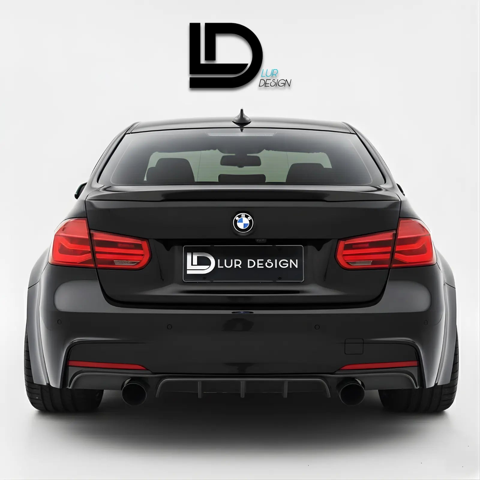 Rear Diffuser BMW 3 Series F30 2012-2018 - Lur Design
Black BMW car with Lur Design branding on a white background
