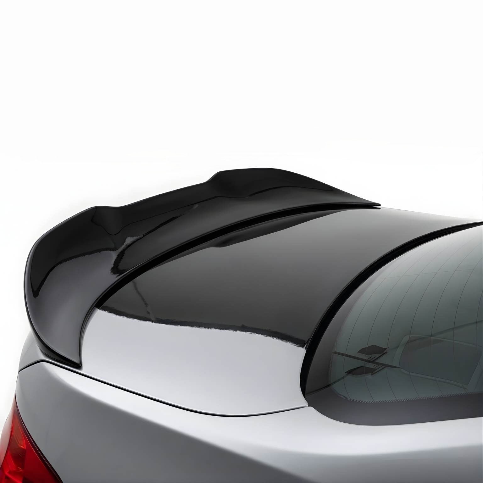 bmw_5_series_with a black rear spoiler on a white background