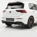 Volkswagen Golf MK8 gti R Line with  rear diffuser Lur Design Plate on a white background with 'LD Design' logo.