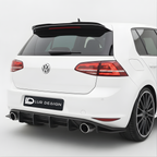 Volkswagen golf mk7 rear splitter Rear Diffuser and  Lur Design badge on a gray background