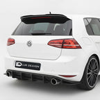 Volkswagen golf mk7 rear splitter Rear Diffuser and  Lur Design badge on a gray background